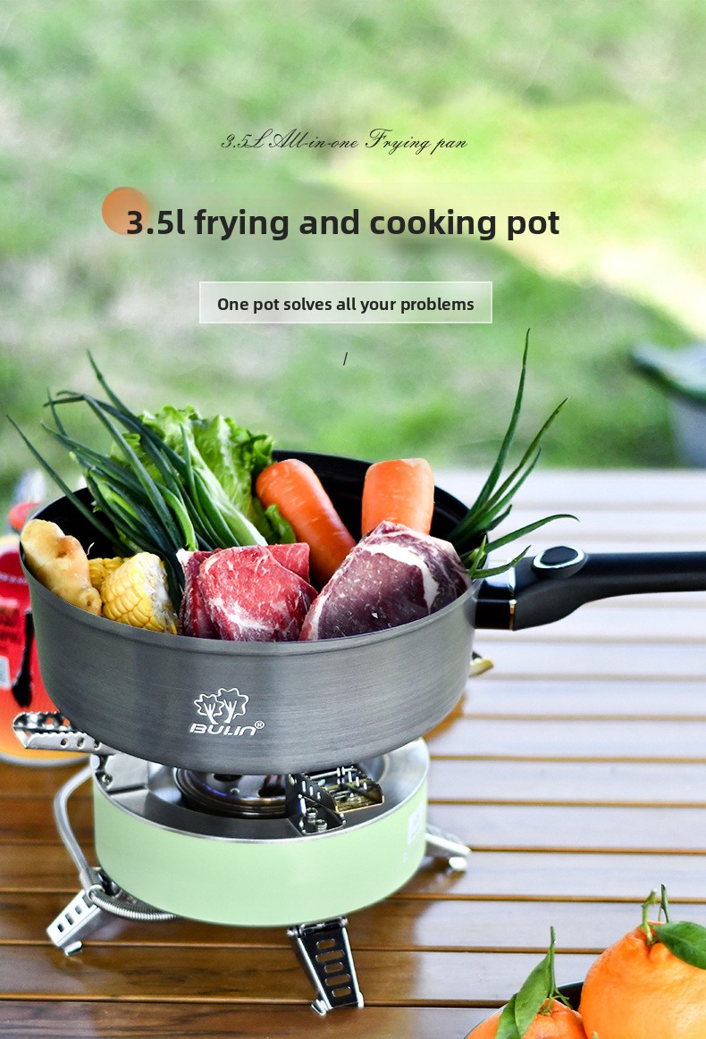 Camping Cooking Frying Pan - Bulin non-stick pan Outdoor non-stick wok