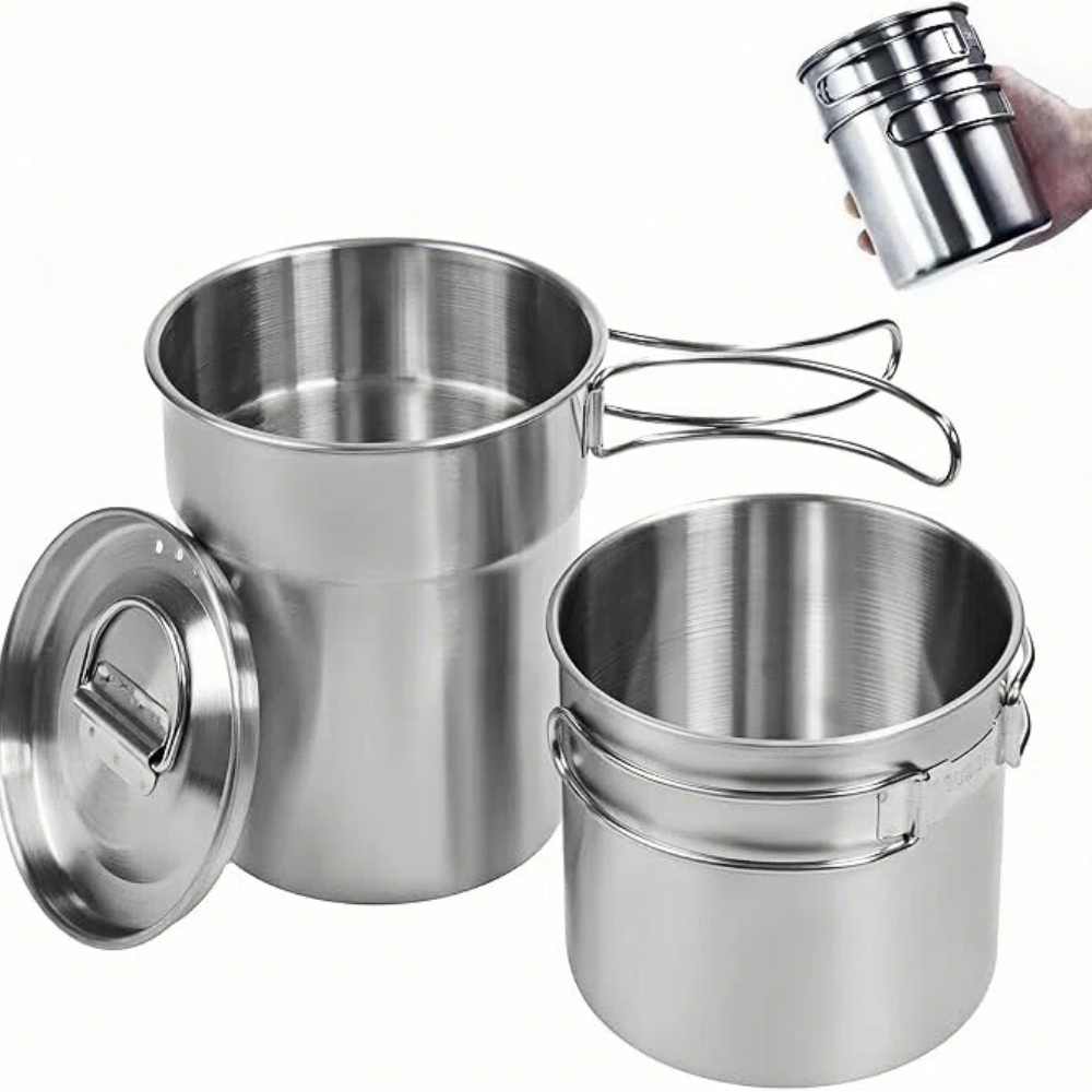 Camping Cooking Pan Set - Foldable Camping Cups Mugs Camping Pot