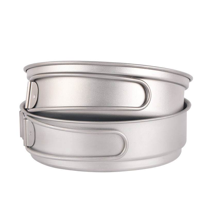 Camping Cooking Frying Pan - Camping Titanium Cooking Pan 15cm Non-Stick