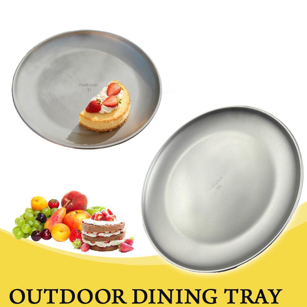 Camping Cooking Dishes - 1/2Pcs Titanium Outdoor Camping Plate Ultralight