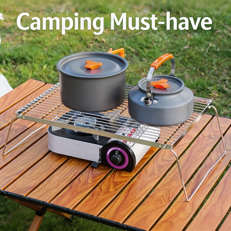 Camping Cooking Appliances - Portable Foldable Stainless Campfire Stand –