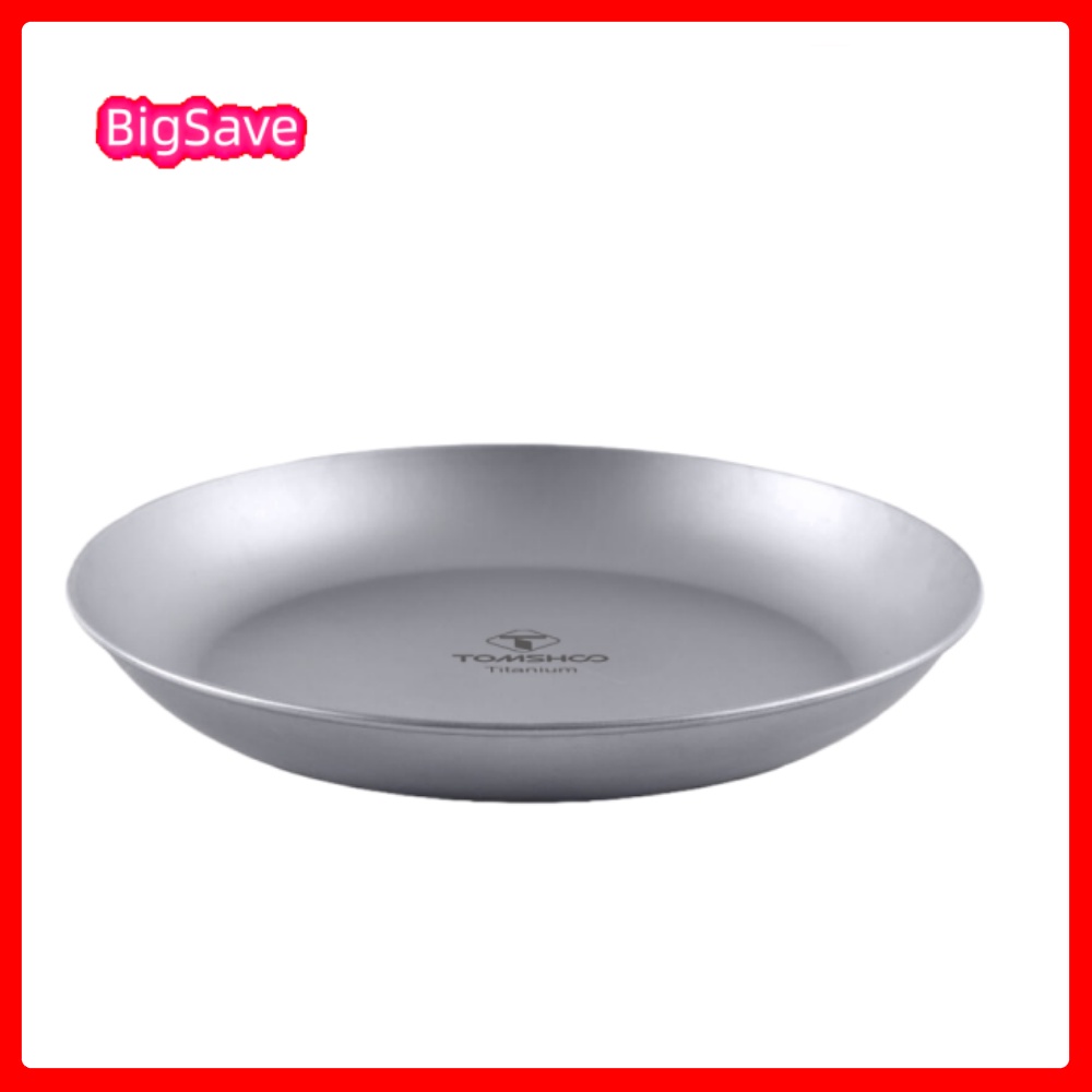 Camping Cooking Tray - Portable Titanium Round Camping Plate Outdoor