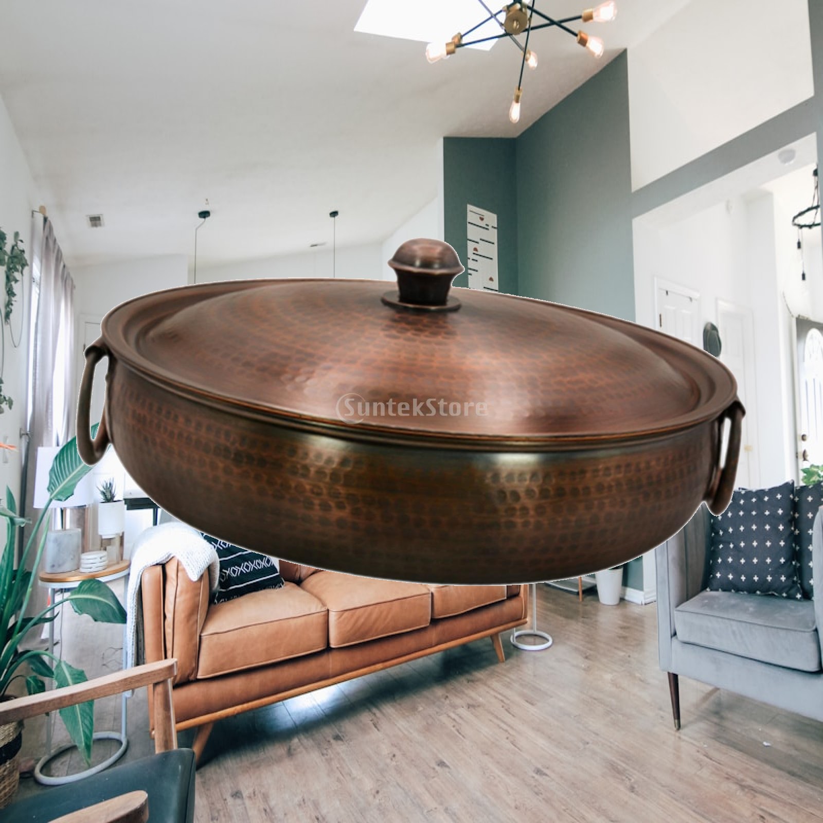 Camping Cooking Dishes - Copper Hot Pot Noodles Pot Handmade