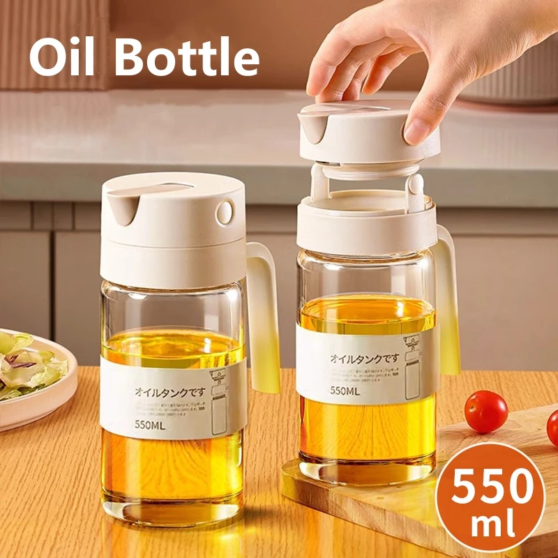 Camping Cooking Oil Container - 550mL Pourer Glass Bottles Oil Empty