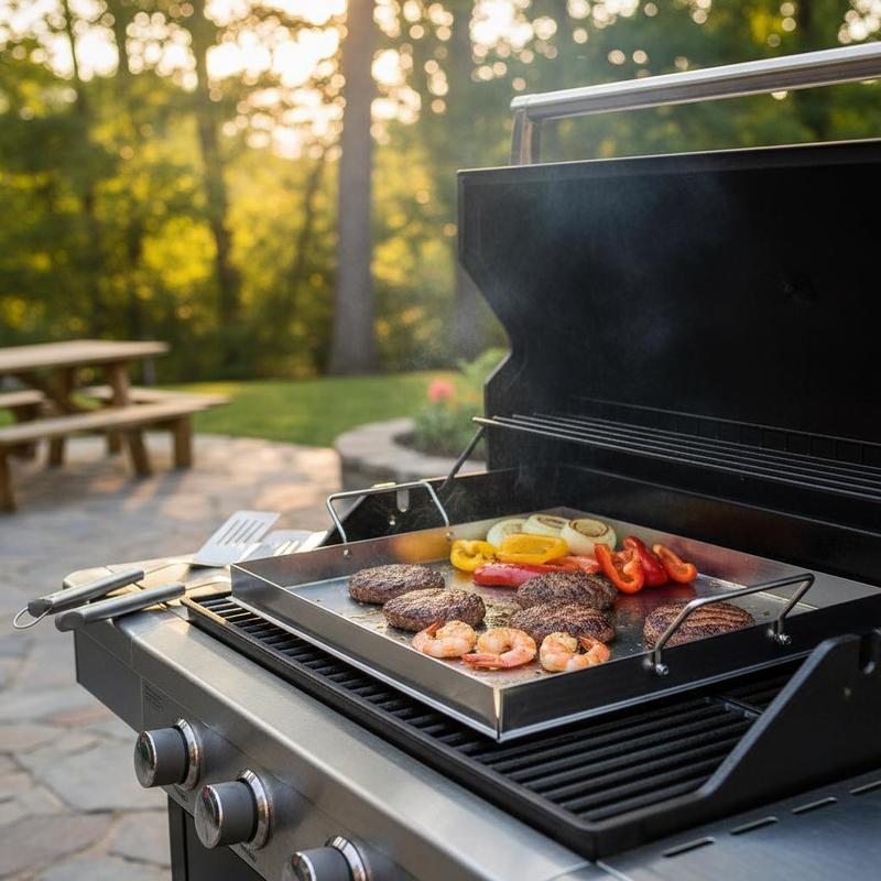 Camping Cooking Tray - Universal Flat Top Griddle 18x16 Inch