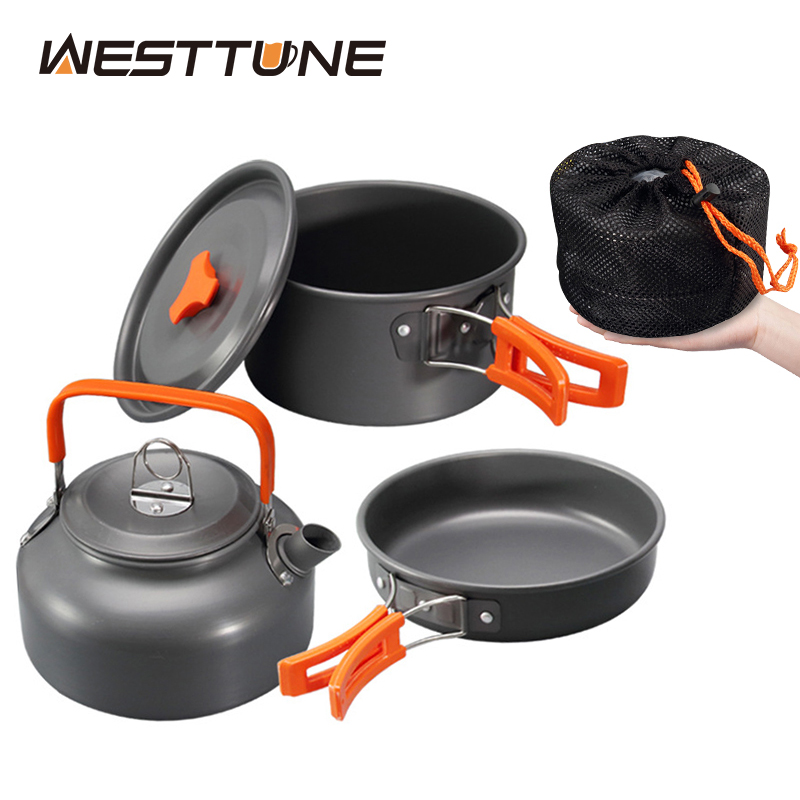 Camping Cooking Pan Set - WESTTUNE Camping Cookware Kit Aluminum Outdoor