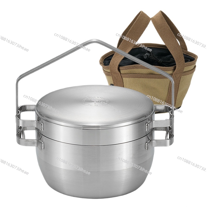 Camping Cooking Frying Pan - DO-25 thickened stainless steel outdoor hanging