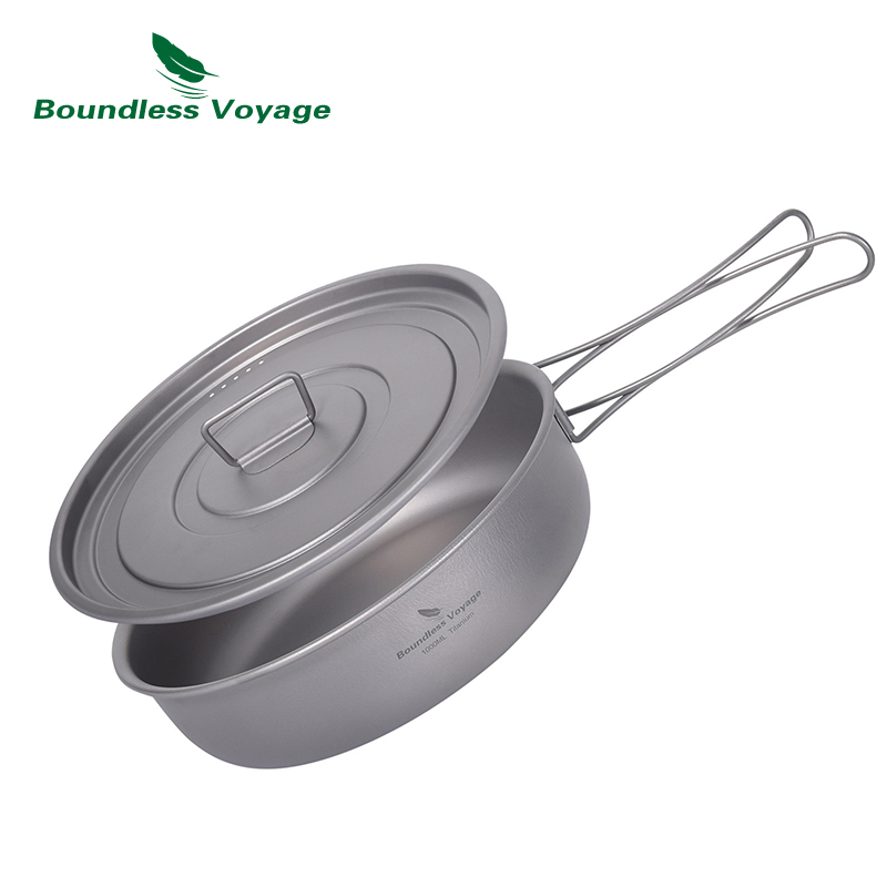 Camping Cooking Tray - Boundless Voyage Titanium Non-stick Skillet with