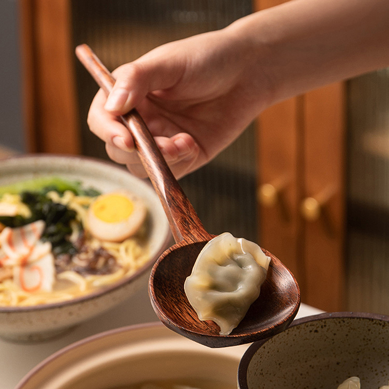 Japanese Camping Cooking - Long Handle Ramen Wooden Spoon Japanese