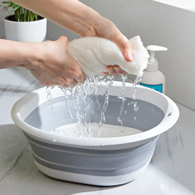 Camping Cooking Dishes - Plastic Wash Basin Folding Tub for