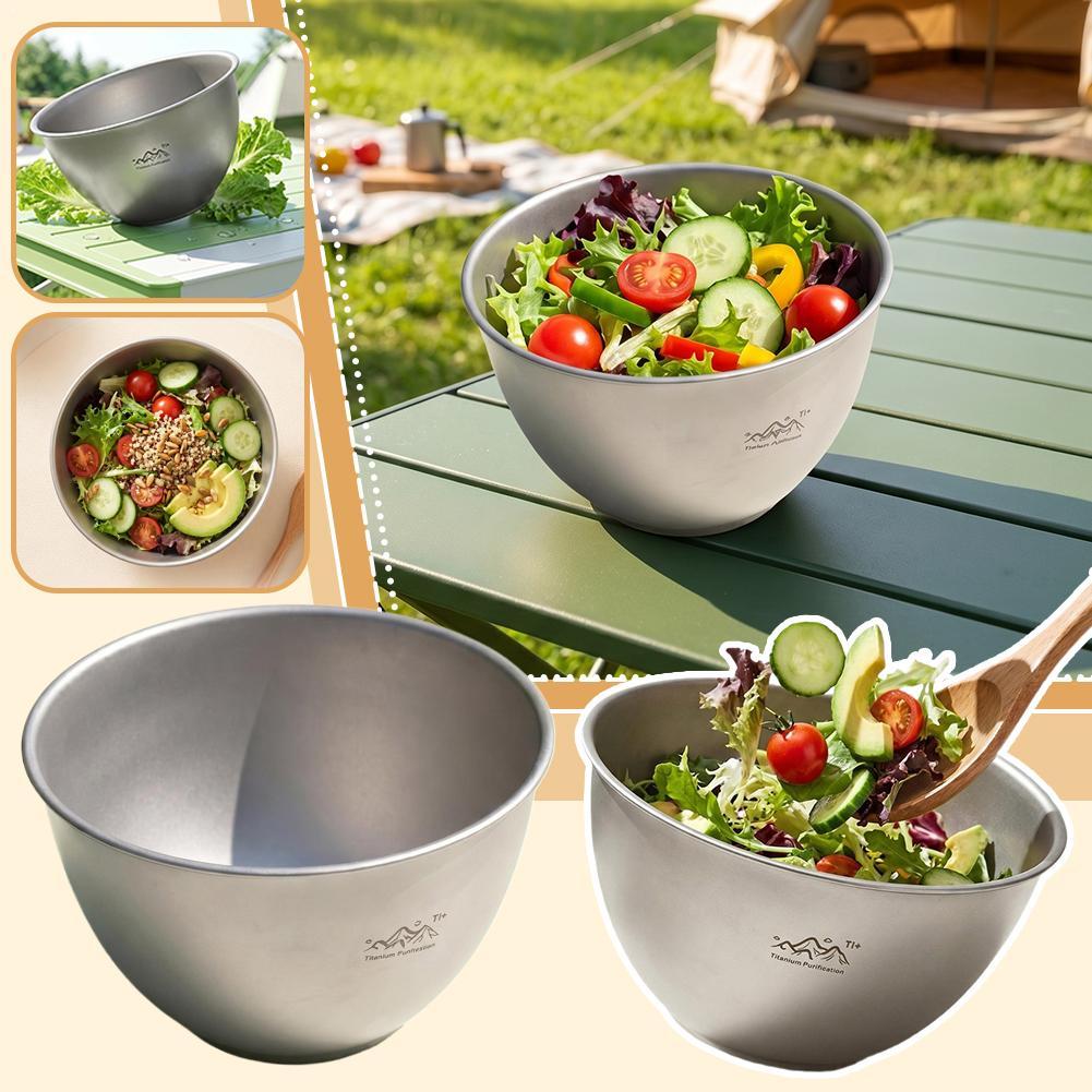 Camping Cooking Dishes - StainlessSteel Cooking Bowl Slanted Salad Lettuce