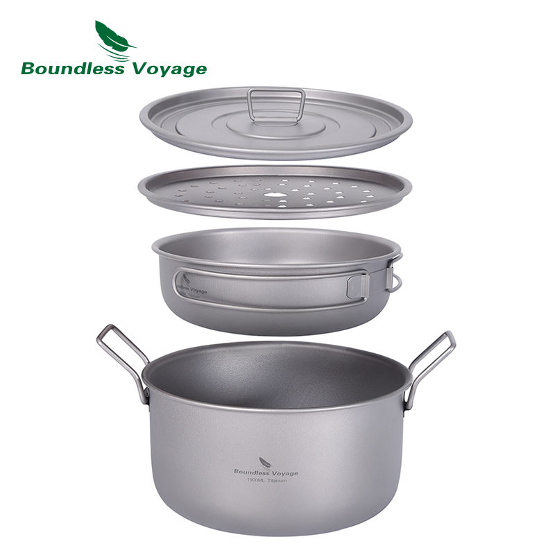 Camping Cooking Pan Set - Boundless Voyage Camping Cooking Pot Multifunctional