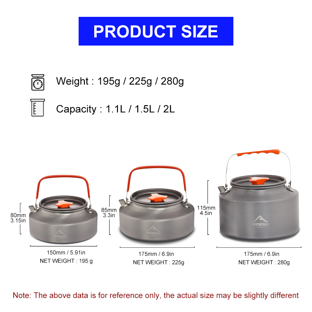 Widesea 1.1L 2L1.5L Camping Wa - Camping Cooking Pan Set recension och pris