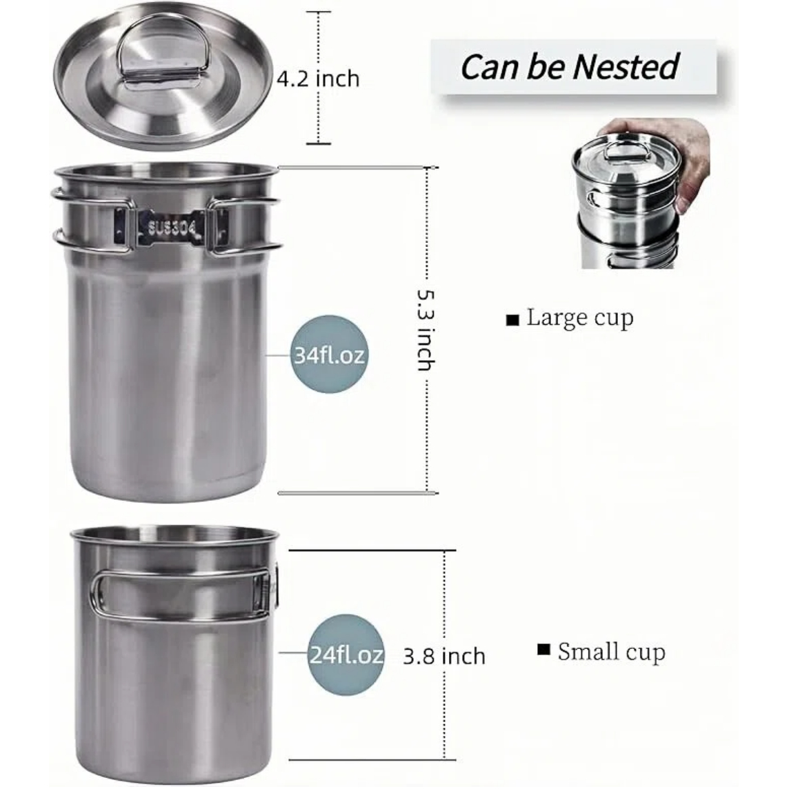 Foldable Camping Cups Mugs Cam - Camping Cooking Pan Set recension och pris