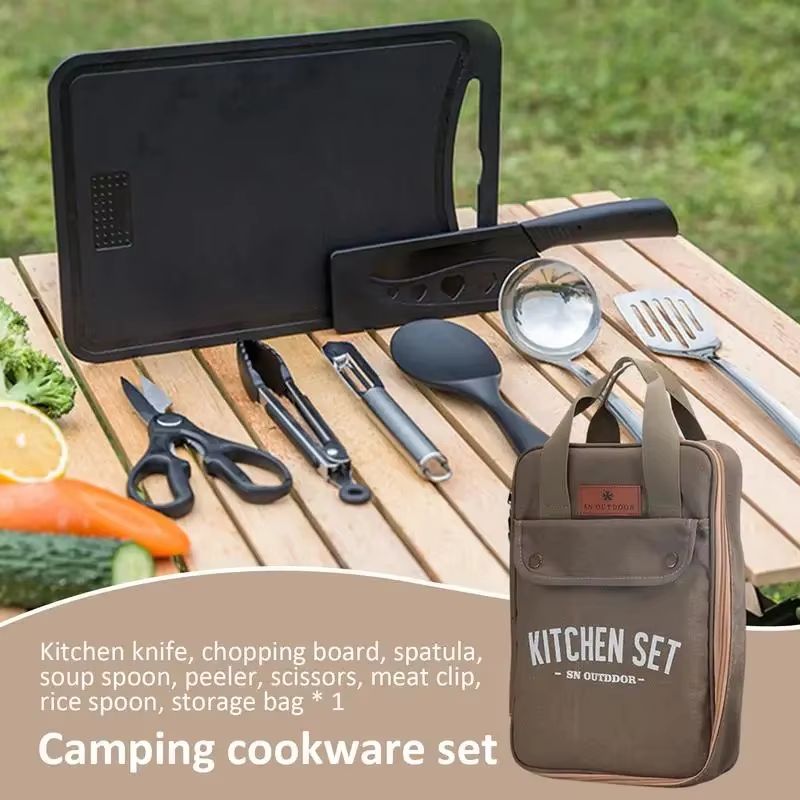 8pcs Camping Kitchen Cookware  - Camping Cooking Pan Set recension och pris