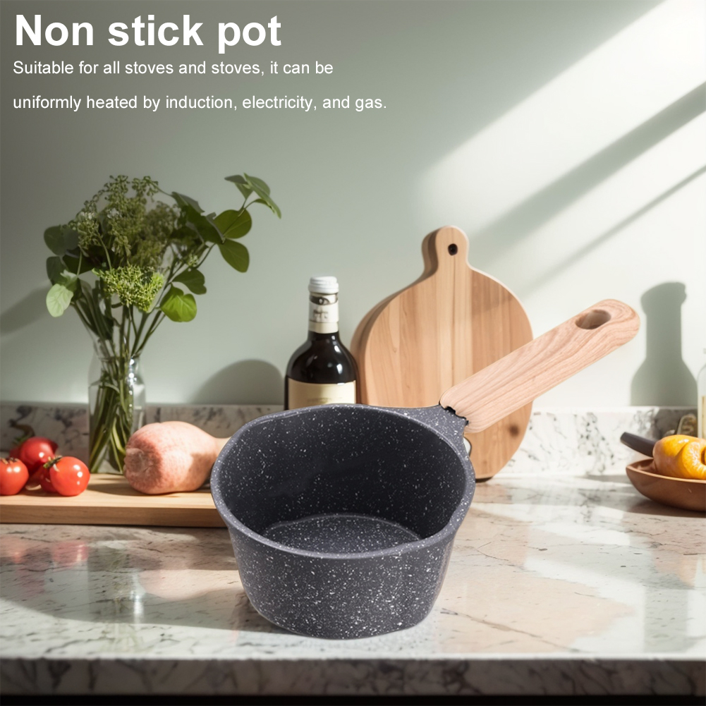Mini Boiling Pan Wooden Handle - Camping Cooking Frying Pan recension och pris