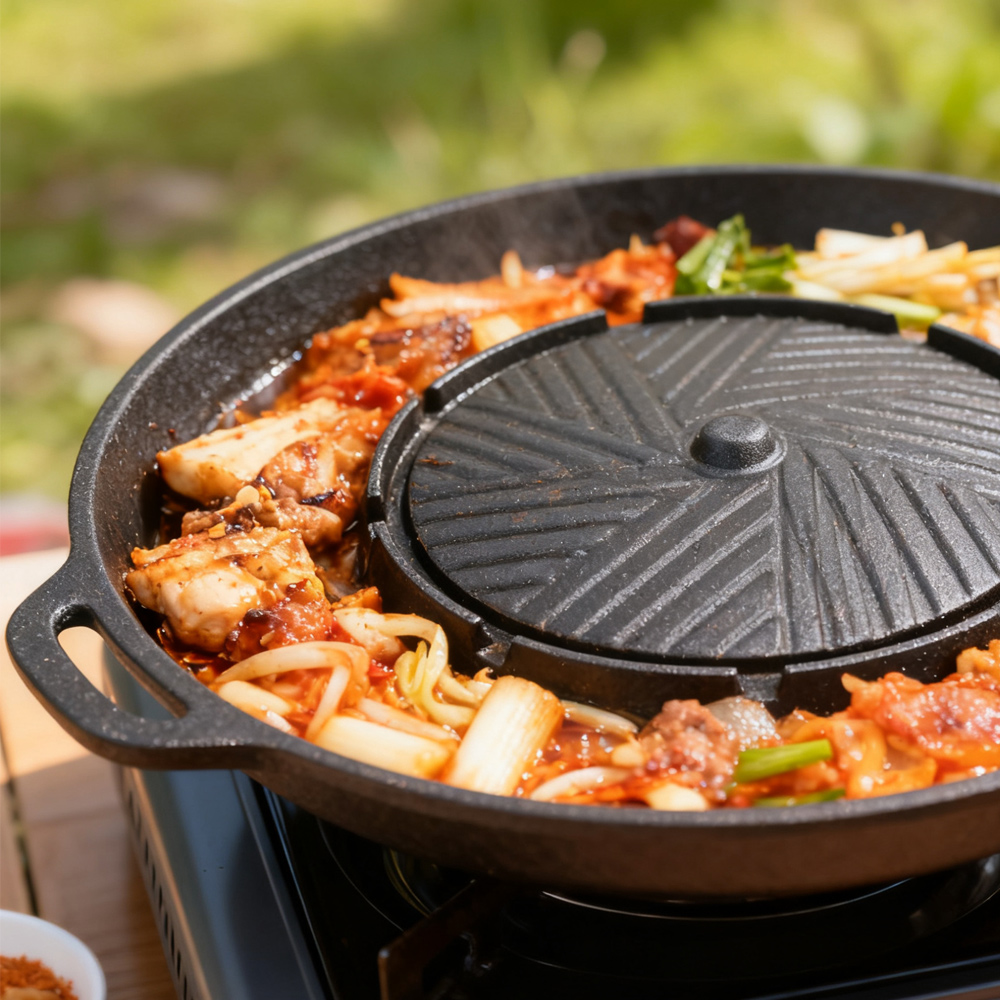 KOSUN Korean BBQ Grill Pan 2 i - Camping Cooking Tray recension och pris