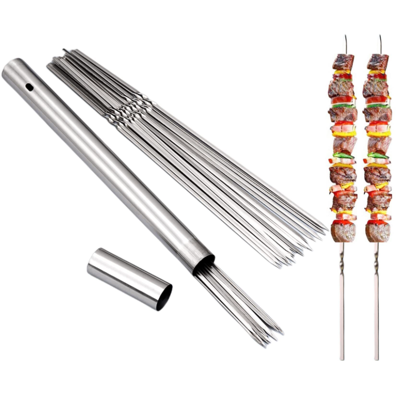 Stainless Steel Barbecue Skewe - Camping Cooking Youtube recension och pris
