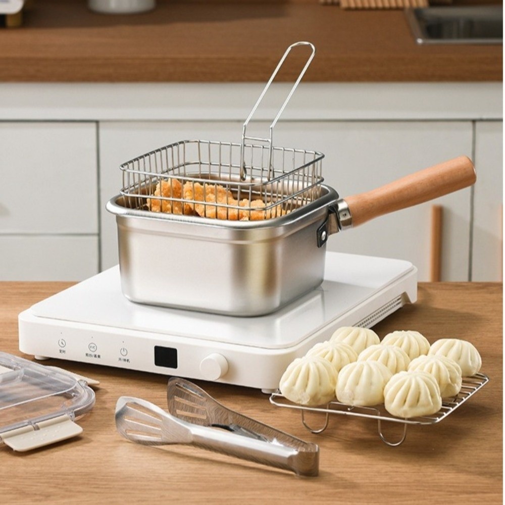 Portable Stainless Steel Fryin - Camping Cooking Frying Pan recension och pris