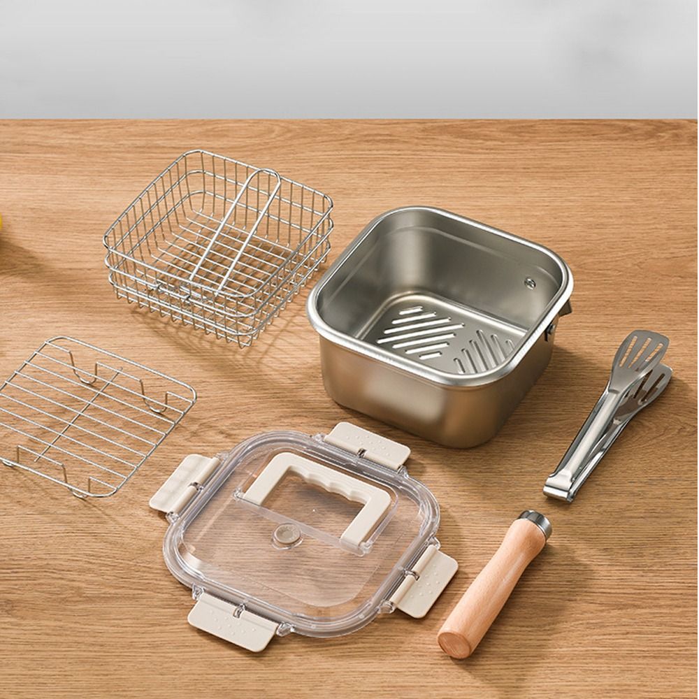 Portable Stainless Steel Fryin - Camping Cooking Frying Pan recension och pris