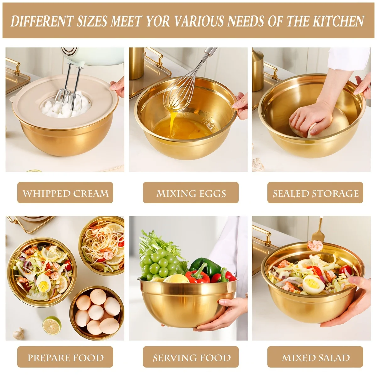 10-piece gold stainless steel  - Camping Cooking Pan Set recension och pris