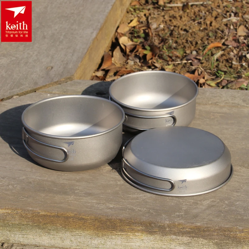 Keith 3PCS Titanium Cookware P - Camping Cooking Pan Set recension och pris