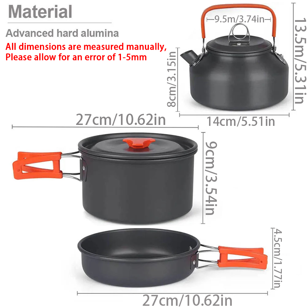 1pcs/1set Camping Cookware Kit - Camping Cooking Oil recension och pris