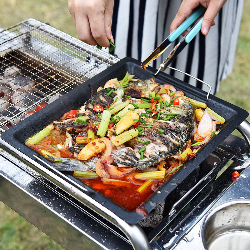 Outdoors Thick Square Grill Pa - Camping Cooking Tray recension och pris