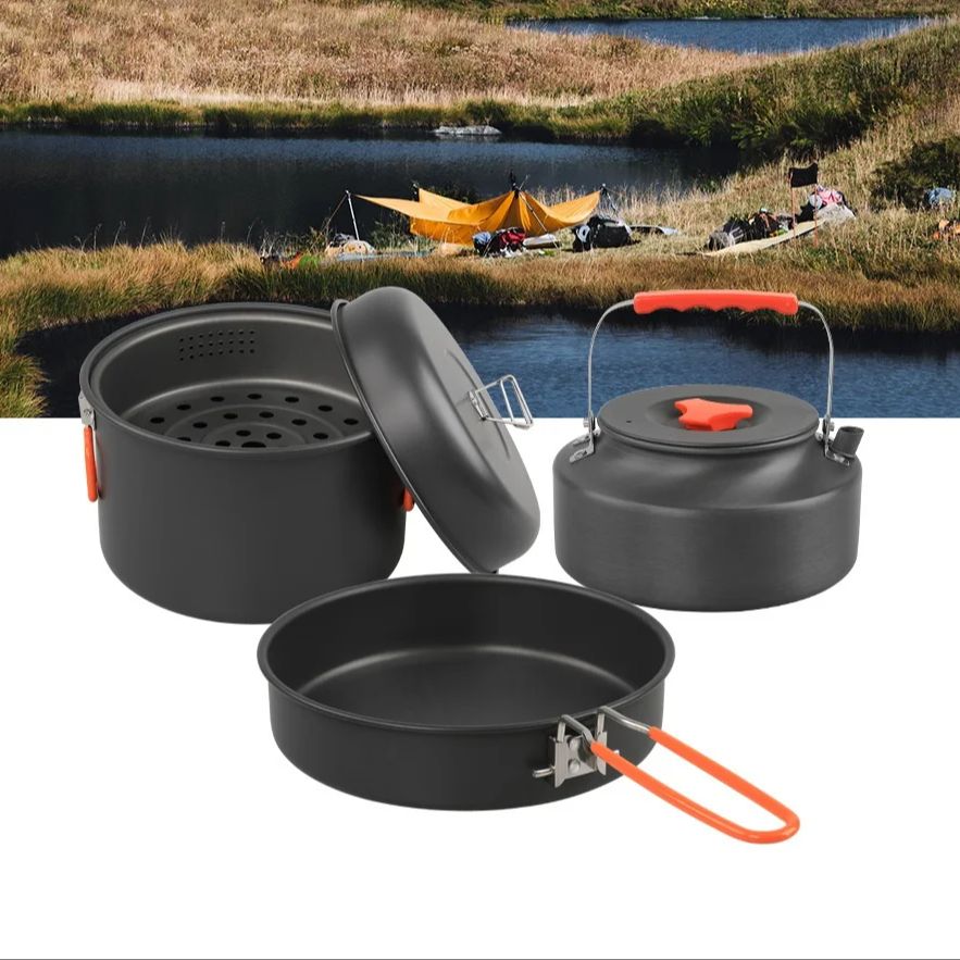 Outdoor Cookware Set Camping C - Camping Cooking Pan Set recension och pris