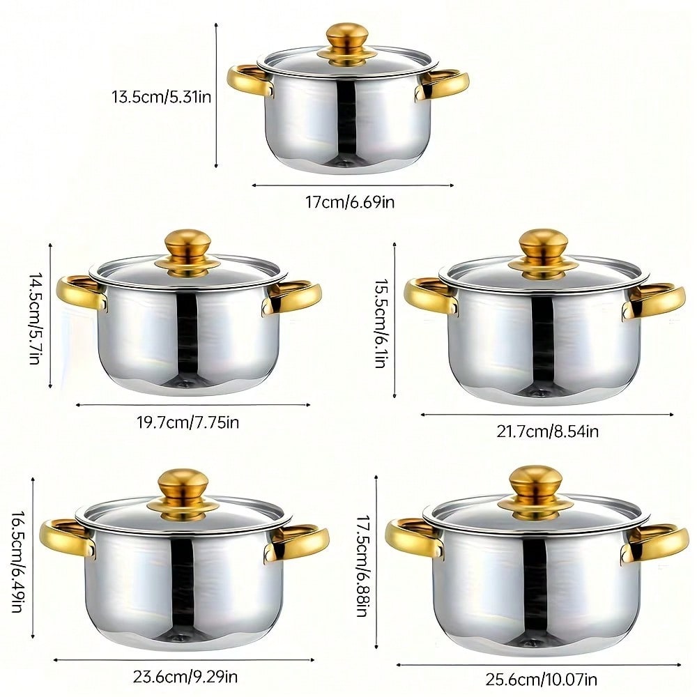 Stainless Steel Pot Set Modern - Camping Cooking Pan Set recension och pris