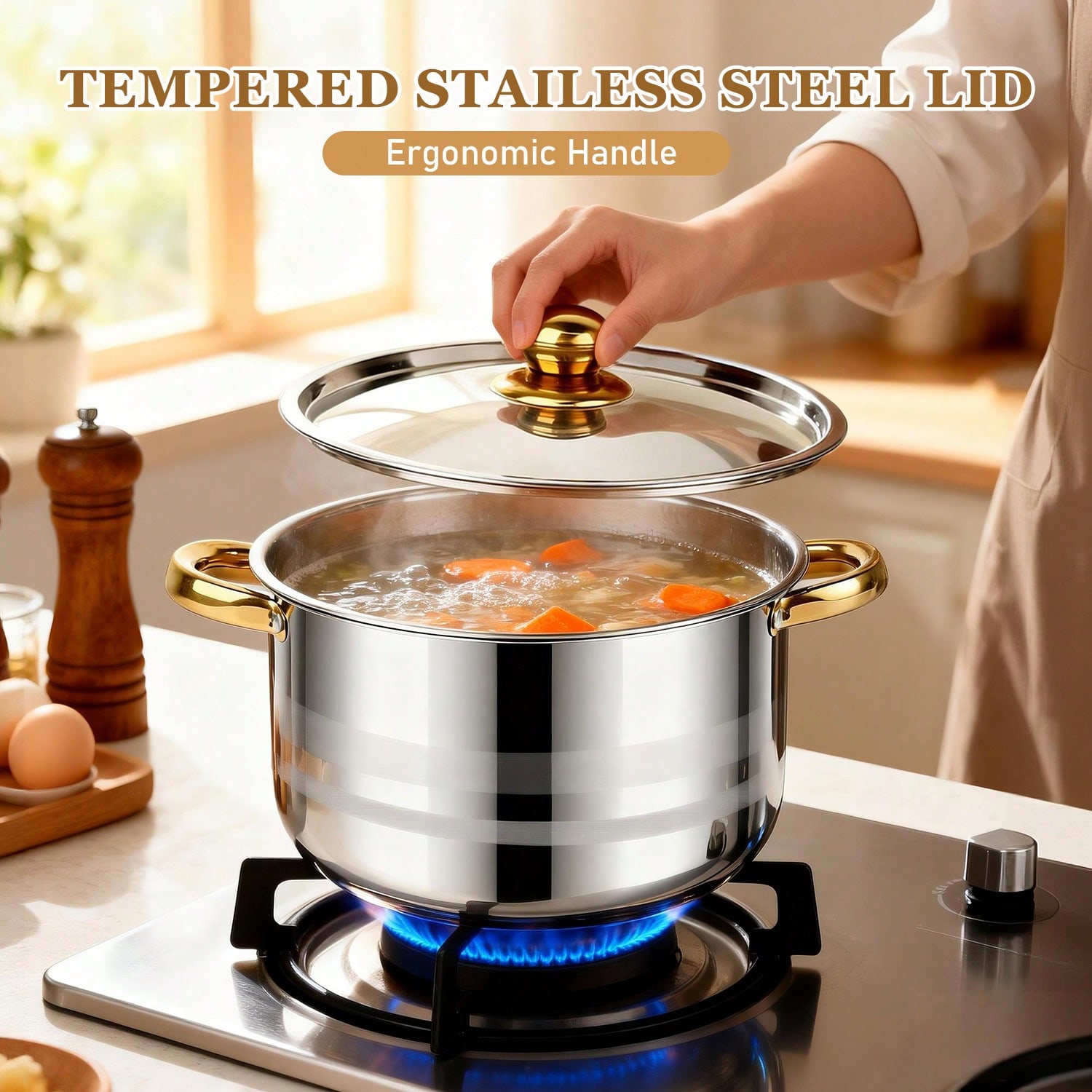Stainless Steel Pot Set Modern - Camping Cooking Pan Set recension och pris