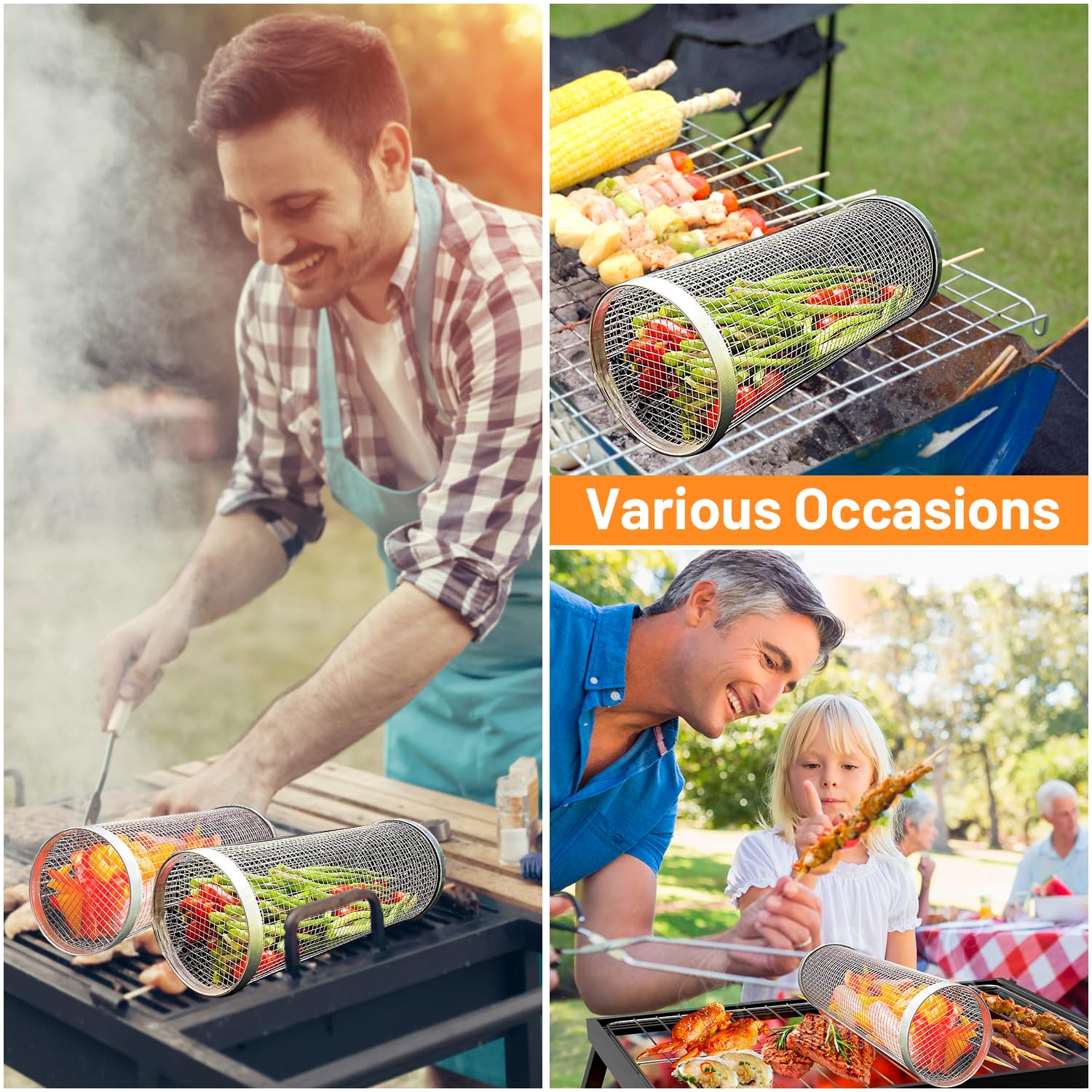 2 Pieces Rolling Grilling Bask - Camping Cooking Youtube recension och pris