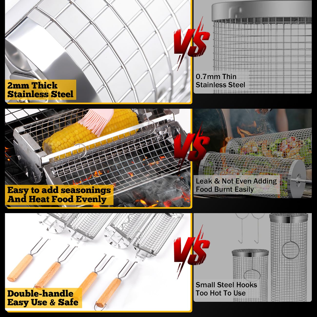 BUYYES Rolling Grill Basket BB - Camping Cooking Youtube recension och pris